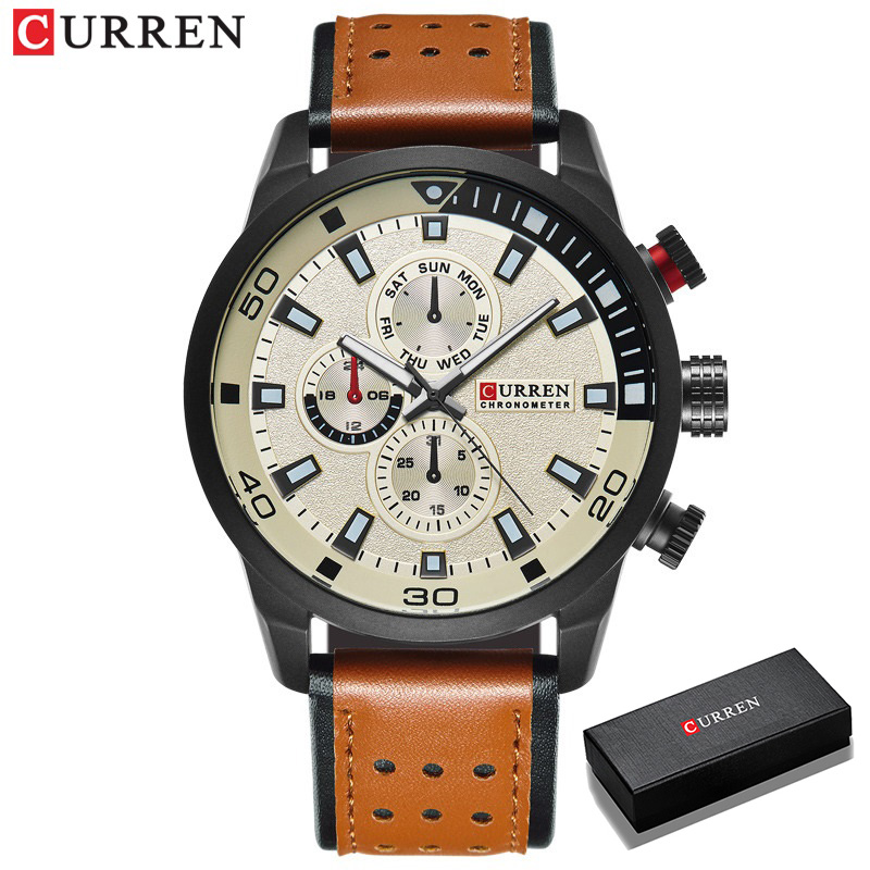 Smartwatch Watches For Men Brands - CURREN-ساعة رجالية أنيقة ، كوارتز ،