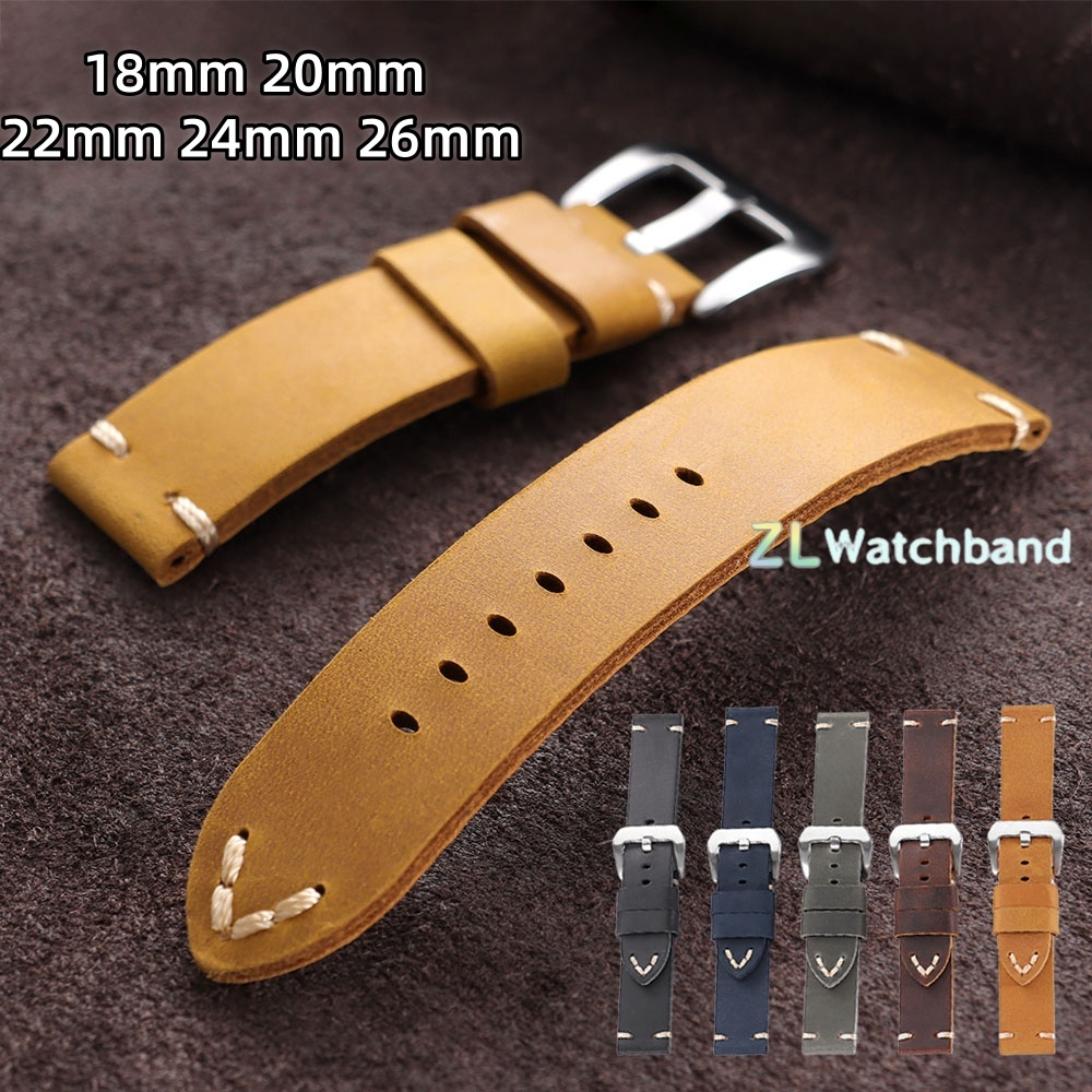 Seiko Watches Smartwatch - حزام ساعة من جلد البقر بتصميم