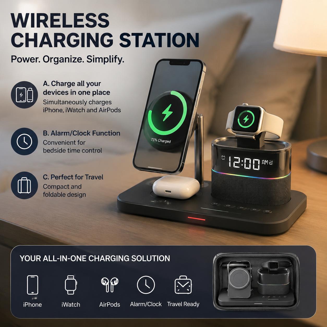 Smartwatch Phone Watches - محطة شحن لاسلكية مغناطيسية لسلسلة الهواتف