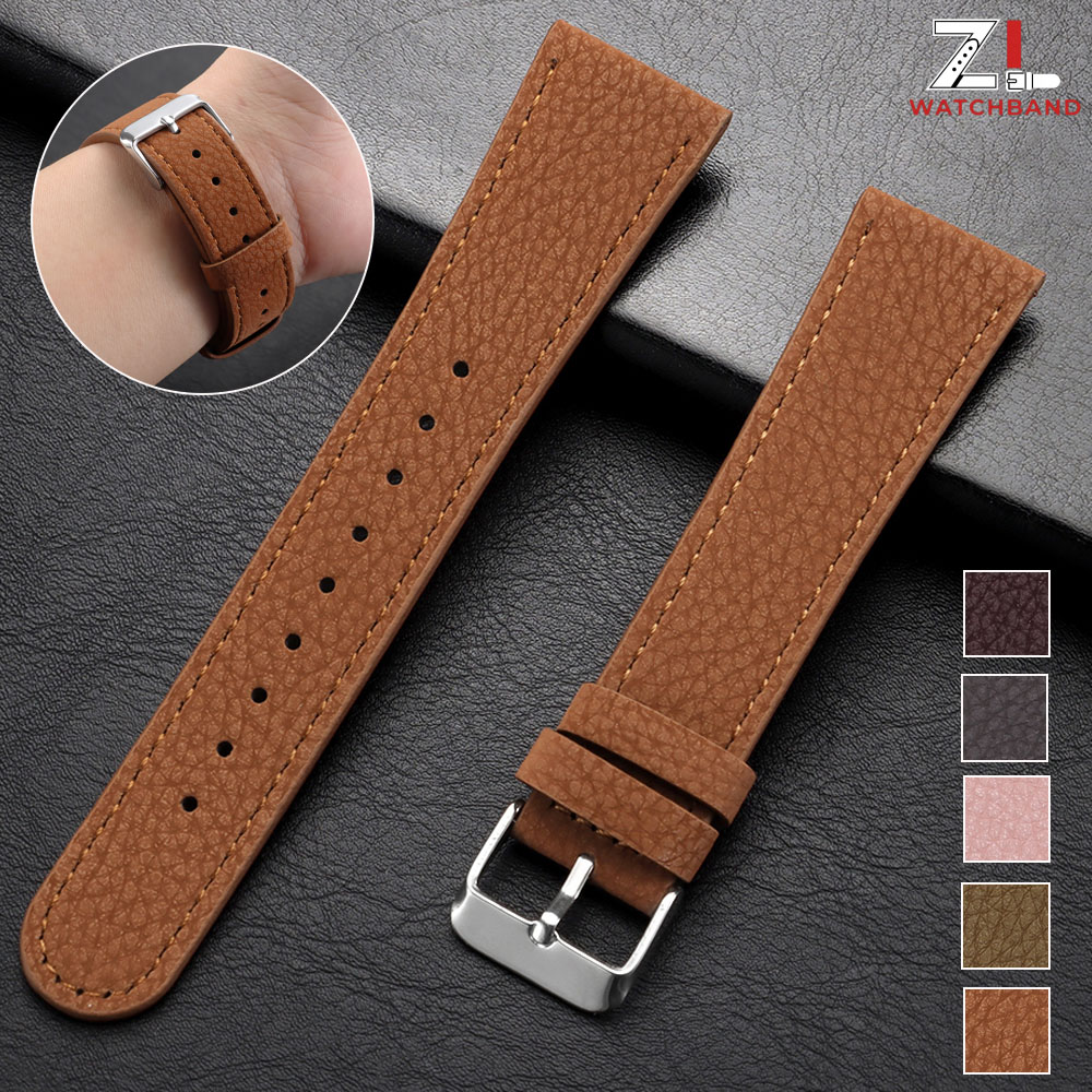 Smartwatch Purple Watches For Women - حزام ساعة جلدي بنمط الليتشي 22