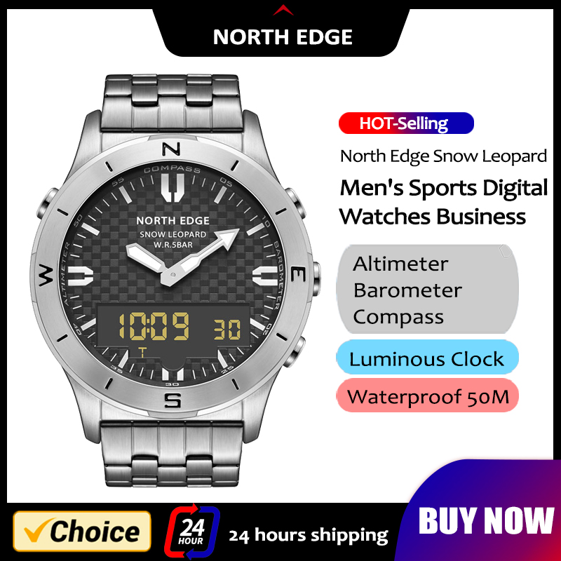 Hybrid Smartwatch - NORTH EDGE ساعة رقمية رياضية للرجال