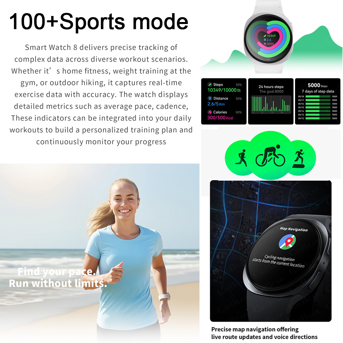 ساعات ذكية جديدة 2026 طراز 8 م - مراجعة Smartwatch Sports Watches For Women وسعره