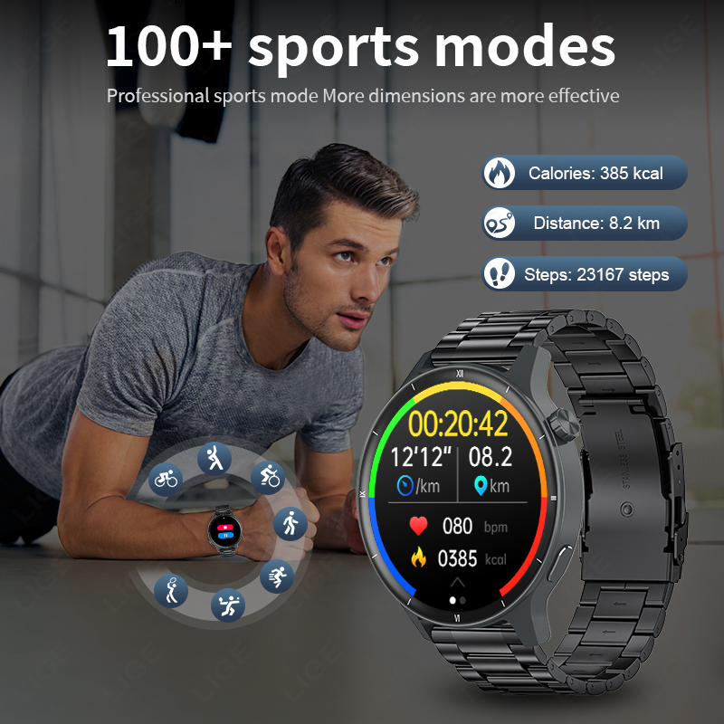 LIGE ثلاثية الأبعاد ديناميكية  - مراجعة Smartwatch Latest Watches For Women وسعره