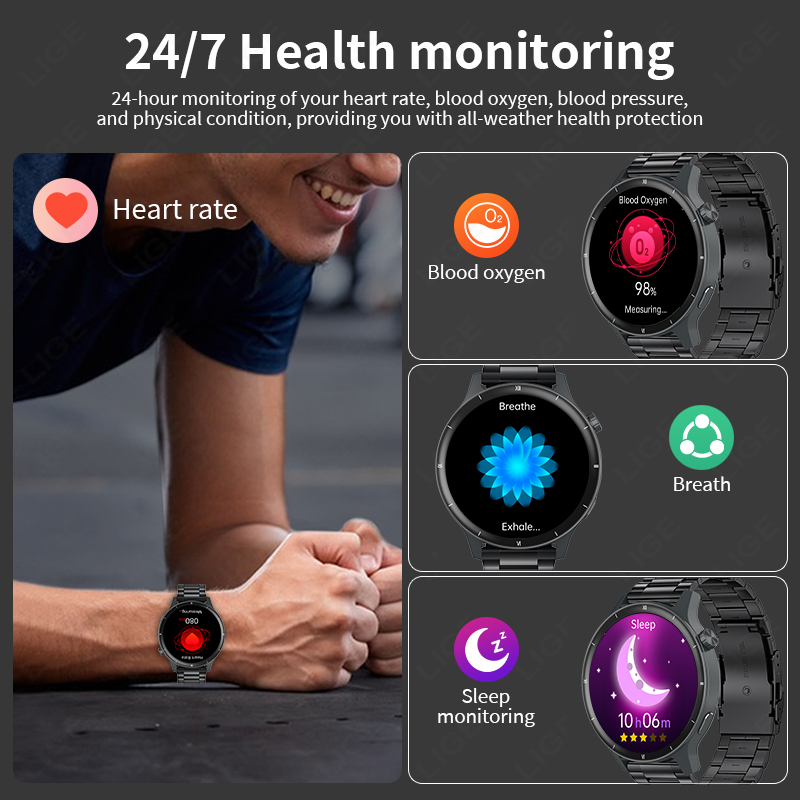 LIGE ثلاثية الأبعاد ديناميكية  - مراجعة Smartwatch Latest Watches For Women وسعره