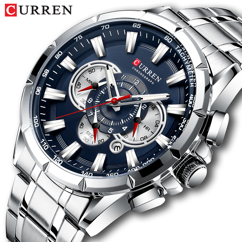 CURREN ساعة معصم الرجال مقاوم  - مراجعة Smartwatch Watches For Men Brands وسعره