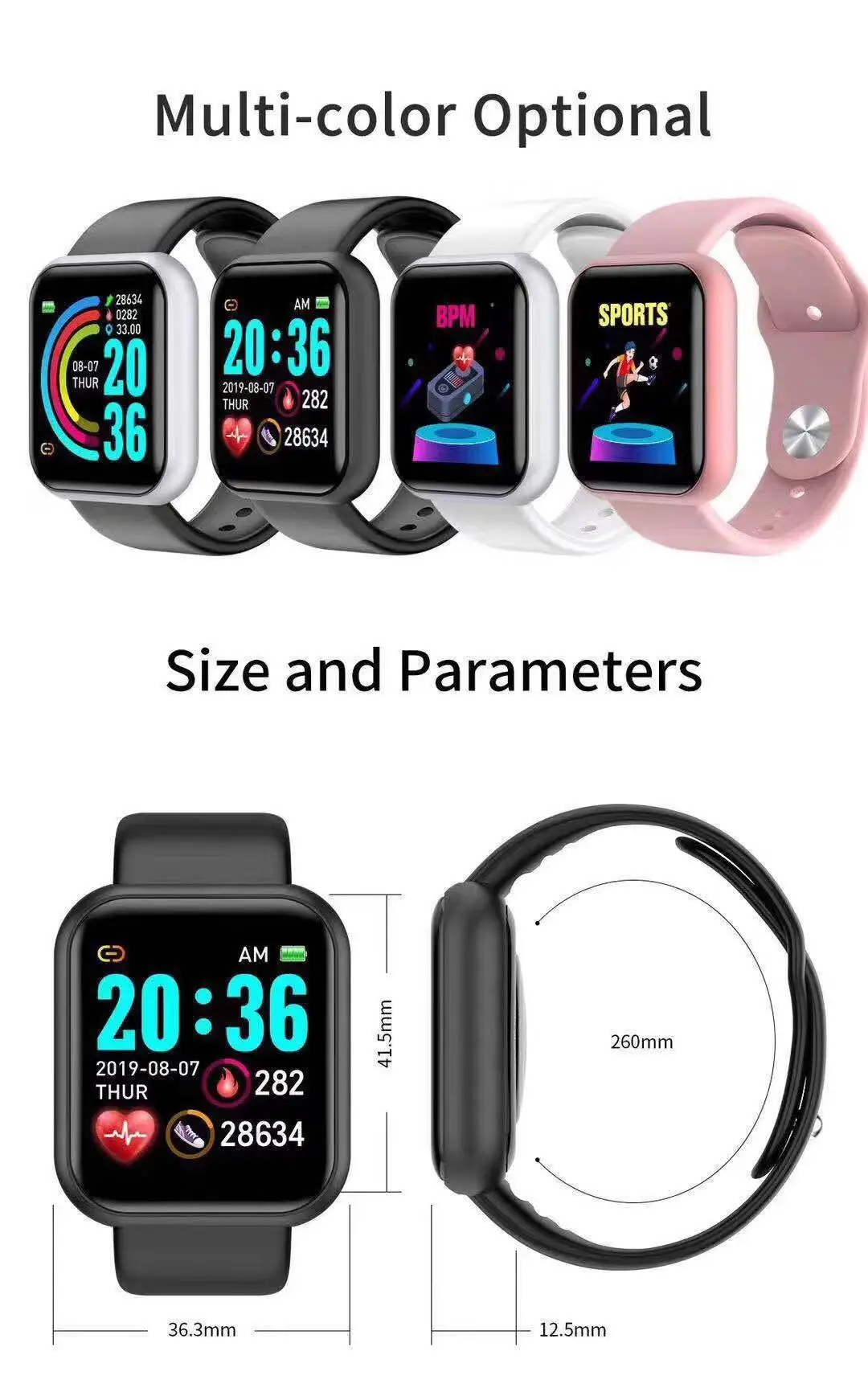 ساعة ذكية D20 Pro للرجال Y68،  - مراجعة Smartwatch Digital Watches For Men وسعره