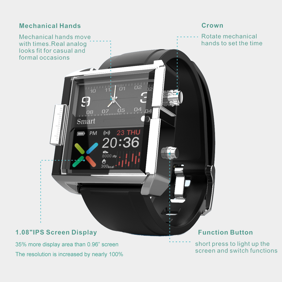 T9 الهجين Smartwatch معدل ضربا - مراجعة Hybrid Smartwatch وسعره