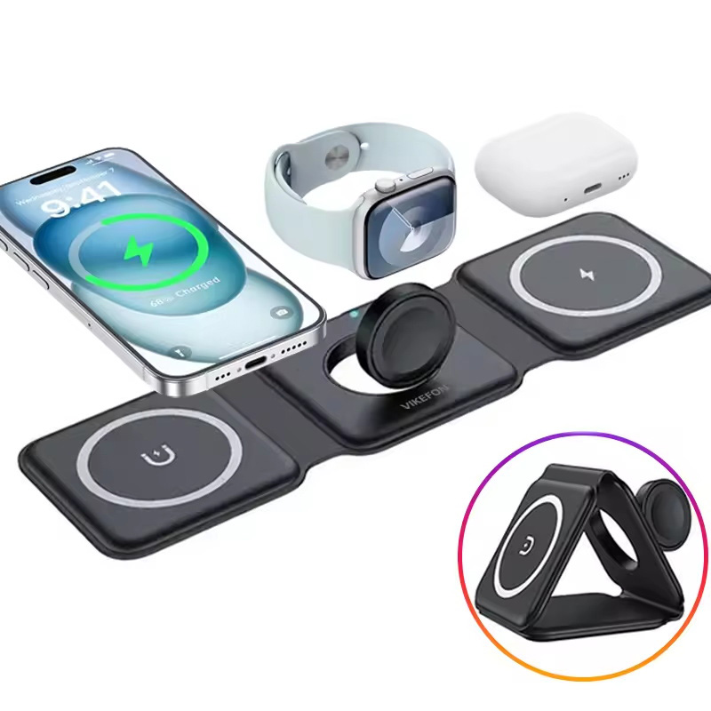 شاحن لاسلكي مغناطيسي 3 في 1 قا - مراجعة Smartwatch Phone Watches وسعره
