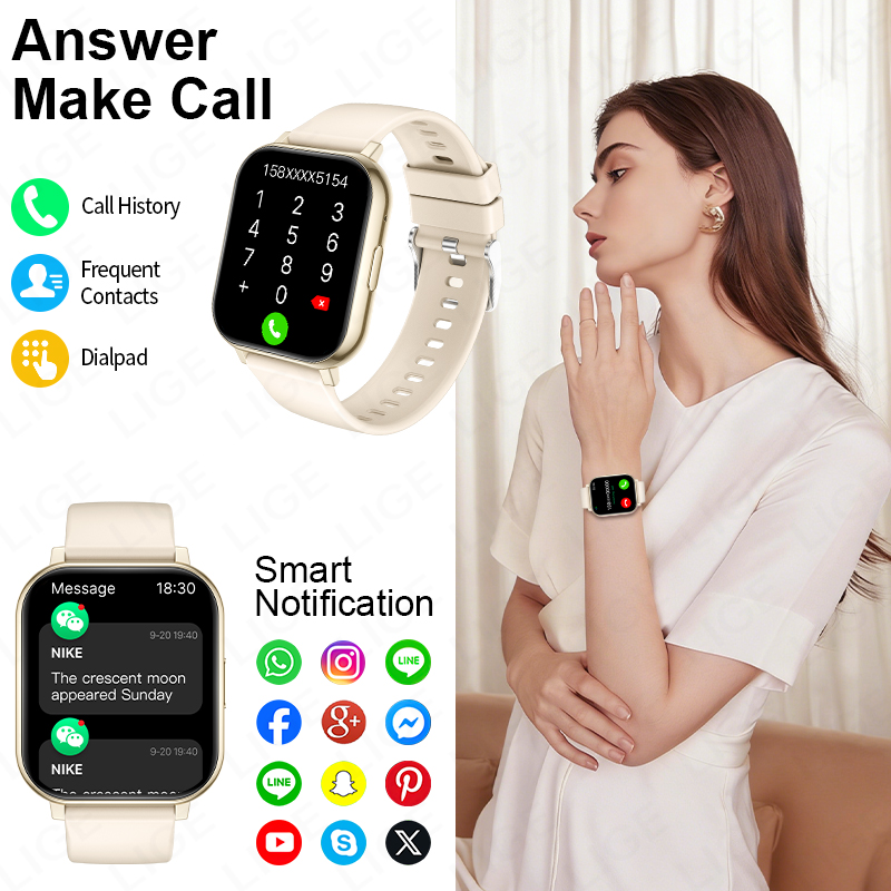 ساعة ذكية جديدة من LIGE بشاشة  - مراجعة Smartwatch New Watches For Women وسعره