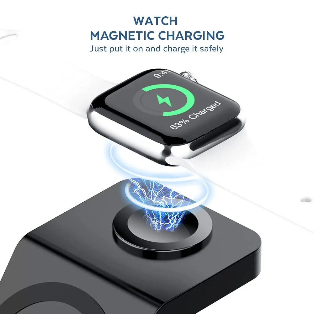 حامل شاحن لاسلكي 3 في 1 حامل ه - مراجعة Smartwatch Phone Watches وسعره