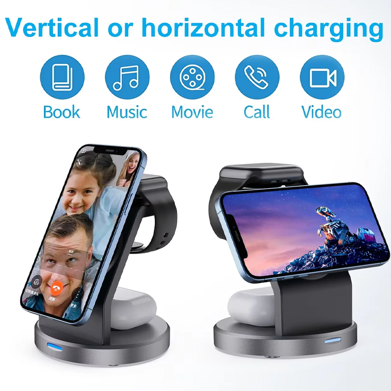 حامل شاحن لاسلكي 3 في 1 حامل ه - مراجعة Smartwatch Phone Watches وسعره