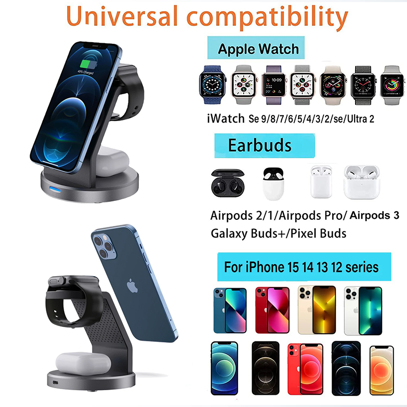 حامل شاحن لاسلكي 3 في 1 حامل ه - مراجعة Smartwatch Phone Watches وسعره