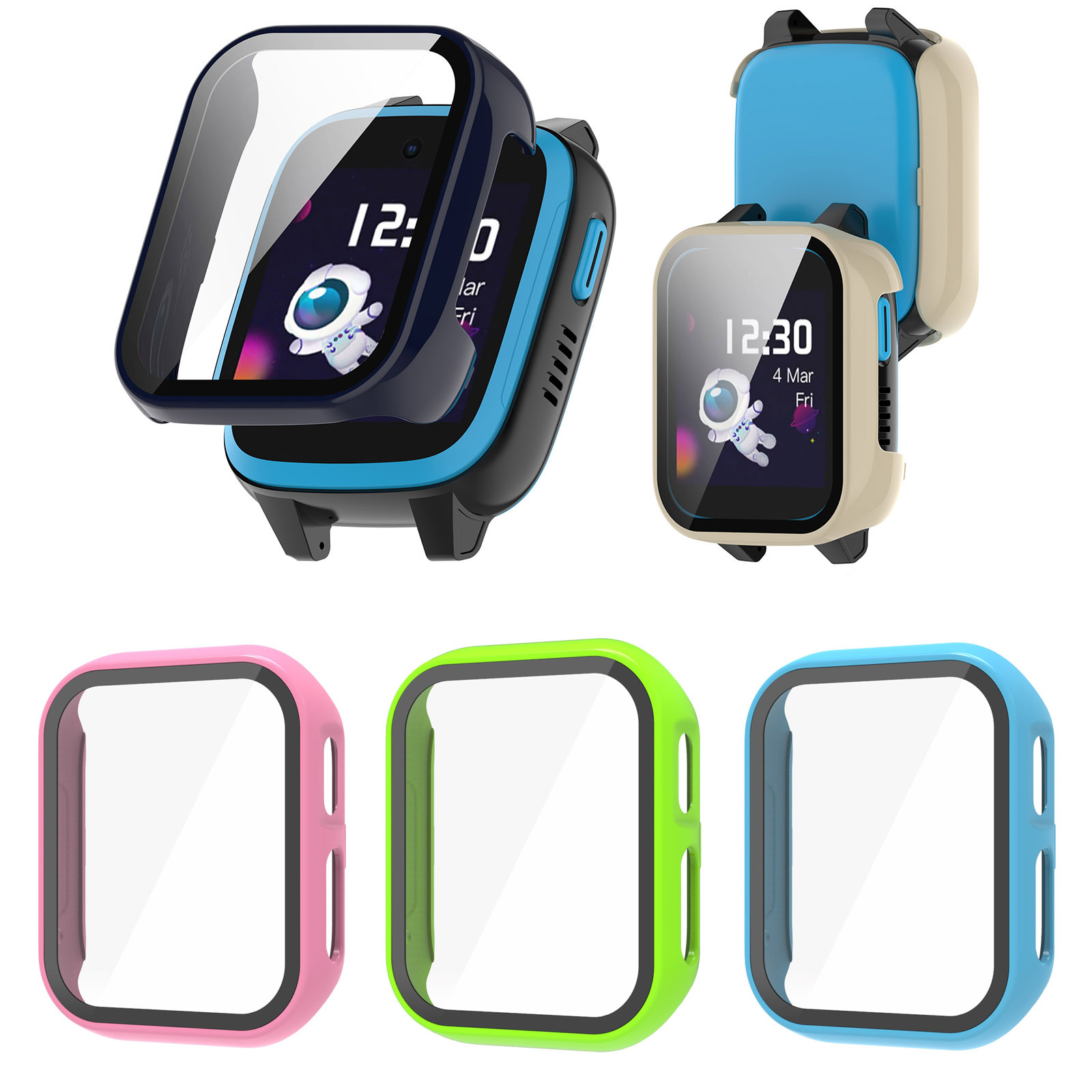 حافة صلبة قذيفة الزجاج حامي ال - مراجعة Smartwatch Watches Kids وسعره