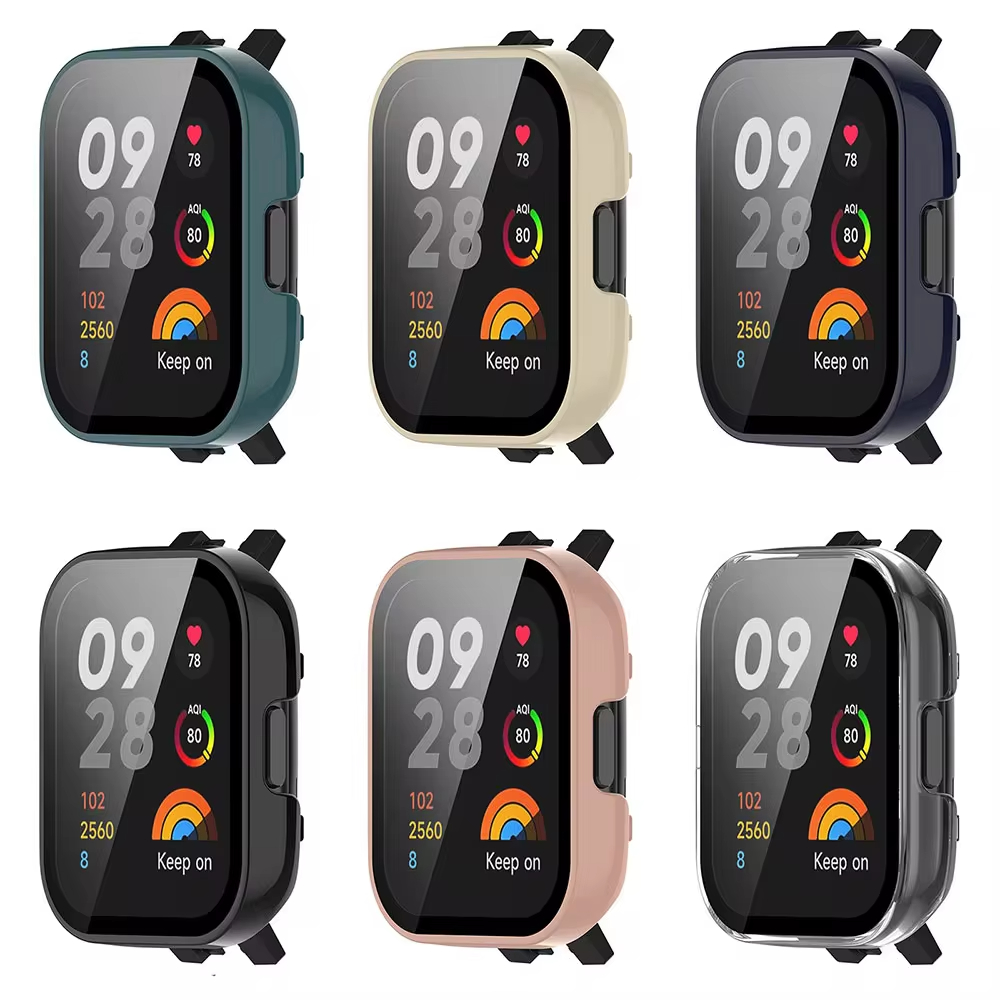 حافظة من الزجاج المقسى + غطاء  - مراجعة Smartwatch Redmi Watches وسعره
