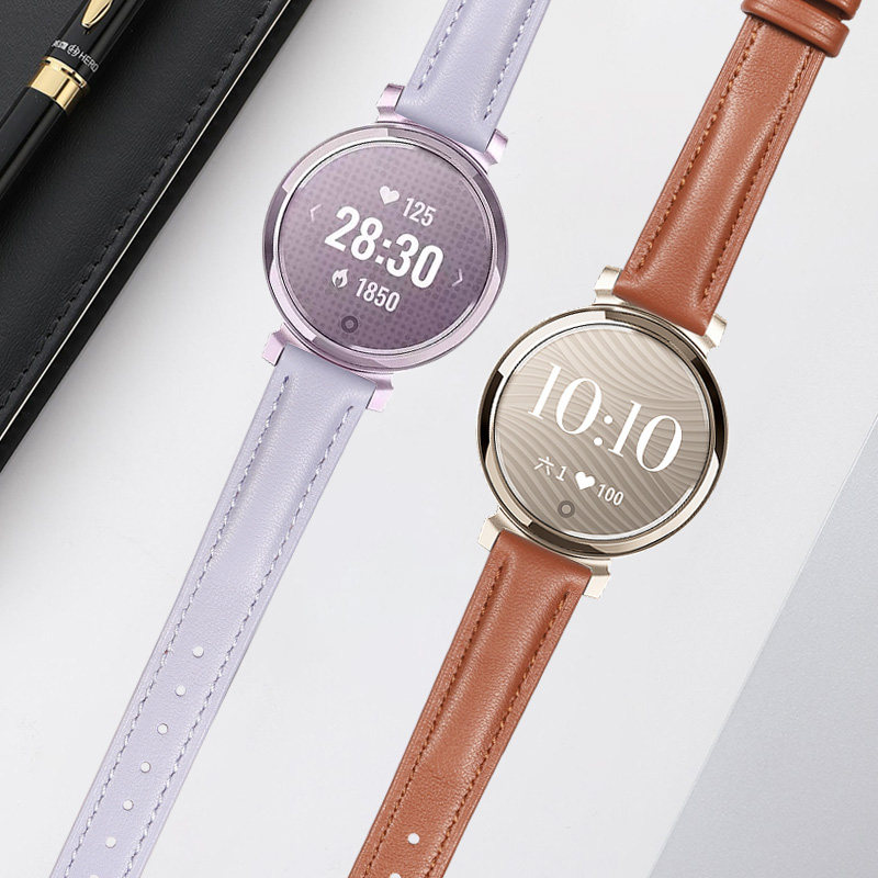 حزام ساعة من الجلد الطبيعي لـ  - مراجعة Smartwatch Purple Watches For Women وسعره