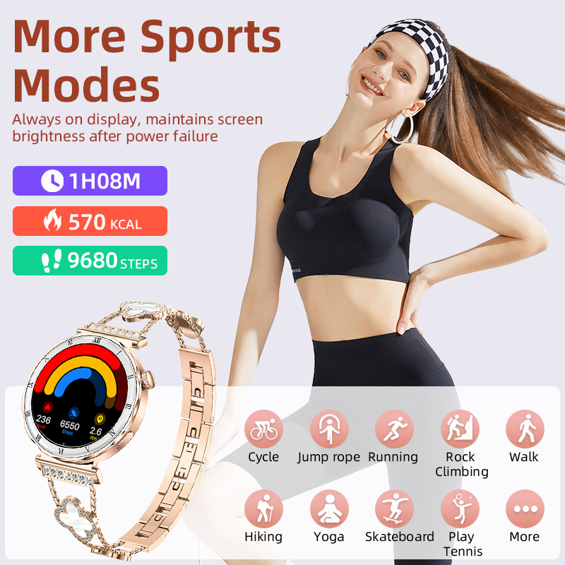 ساعة ذكية فاخرة للنساء ساعة يد - مراجعة Smartwatch Latest Watches For Women وسعره
