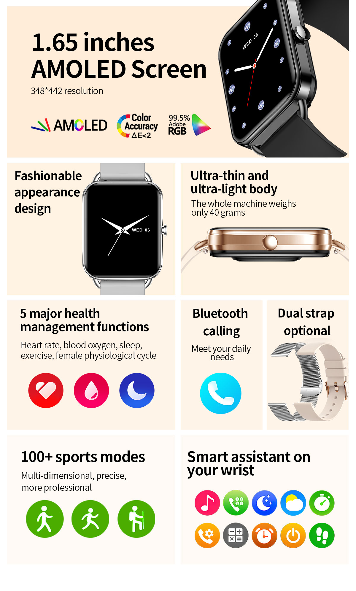 2024 ساعة ذكية هاتف أندرويد 1. - مراجعة Smartwatch New Watches For Women وسعره