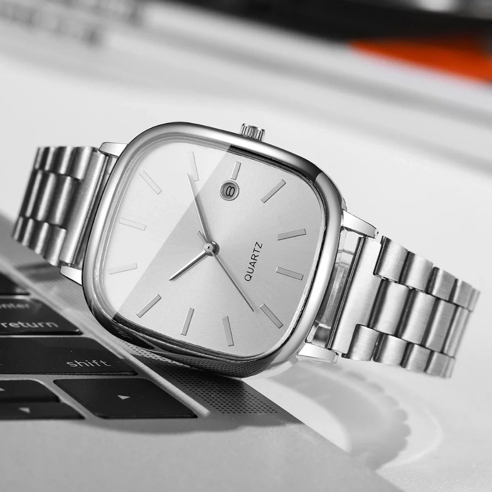 ساعات يد مربعة أنيقة بحزام قاب - مراجعة Smartwatch Digital Watches For Men وسعره