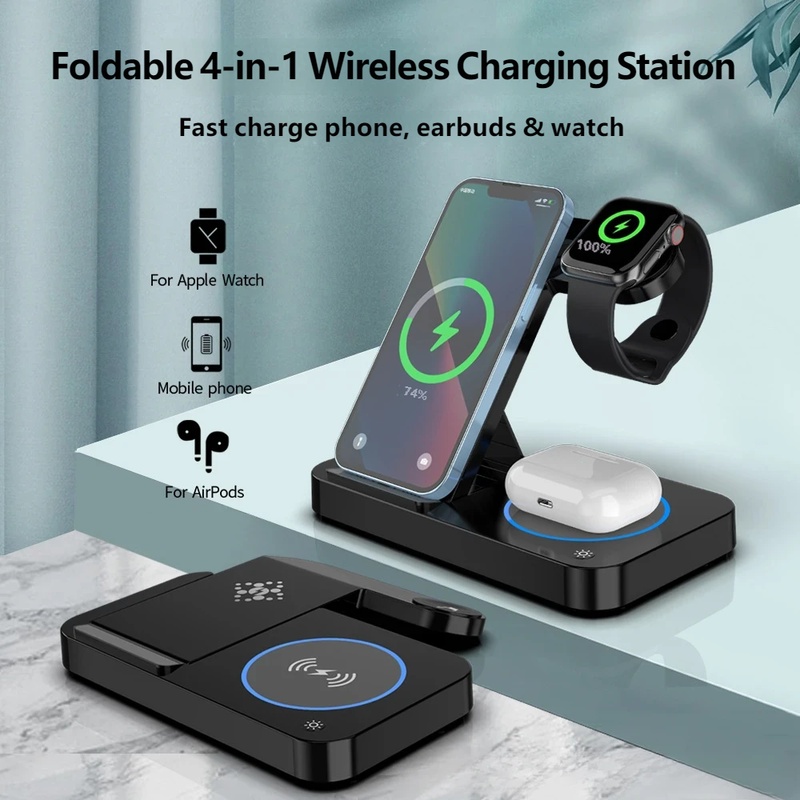 محطة شحن لاسلكية قابلة للطي 4  - مراجعة Smartwatch Phone Watches وسعره