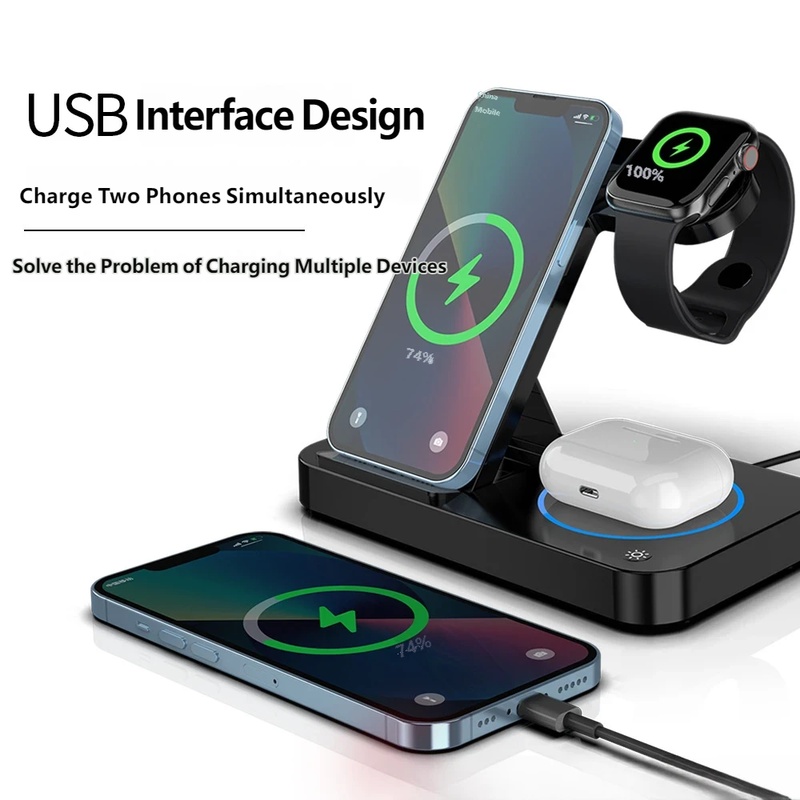 محطة شحن لاسلكية قابلة للطي 4  - مراجعة Smartwatch Phone Watches وسعره